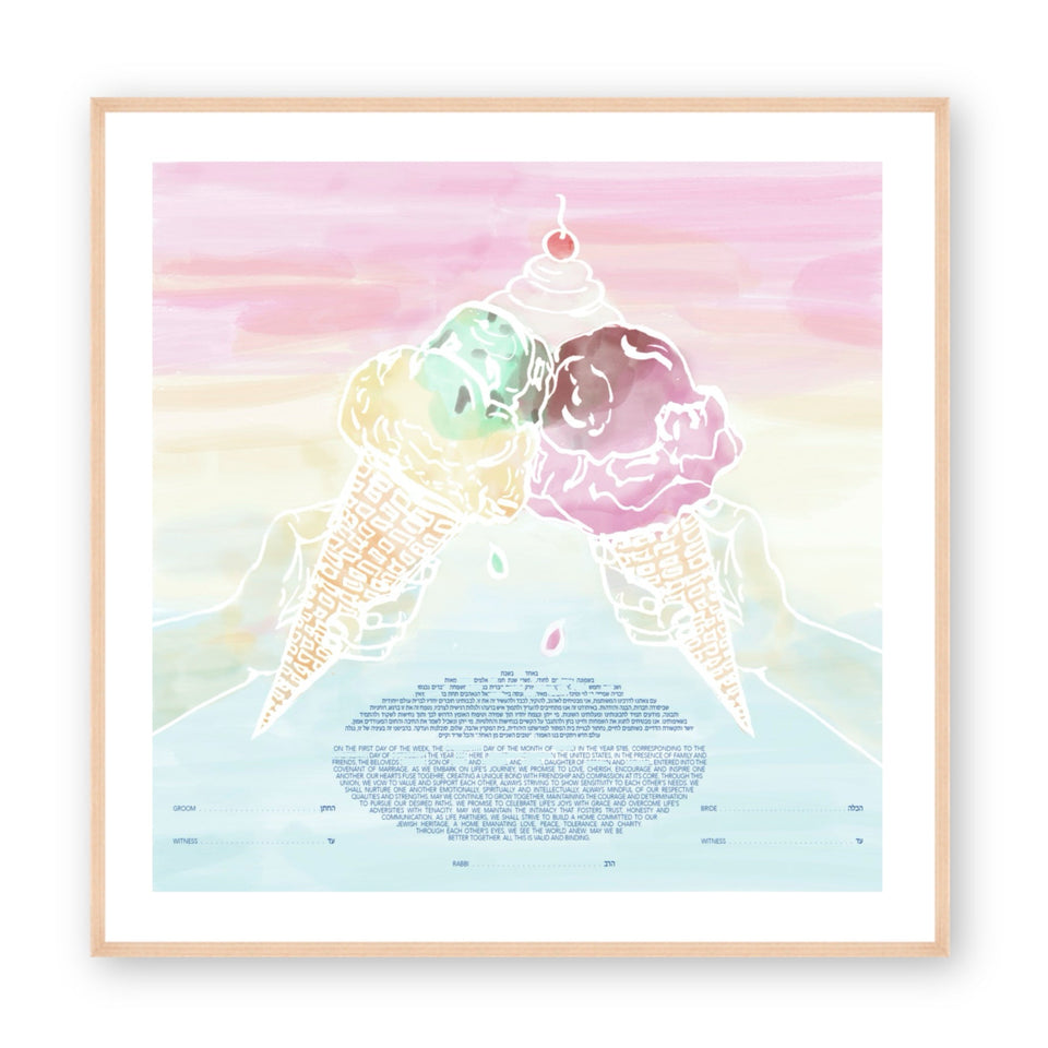 Mazel Mazel - The Ice Cream Lovers Ketubah - ModernTribe