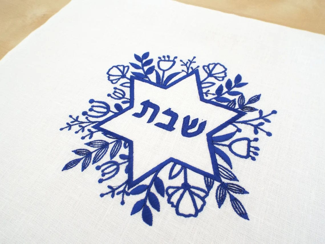Three Generations - Shabbat Floral Star of David Linen Challah Cover - ModernTribe