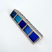 Israel Museum - Blue and Silver Glass Mezuzah by Israel Museum - ModernTribe