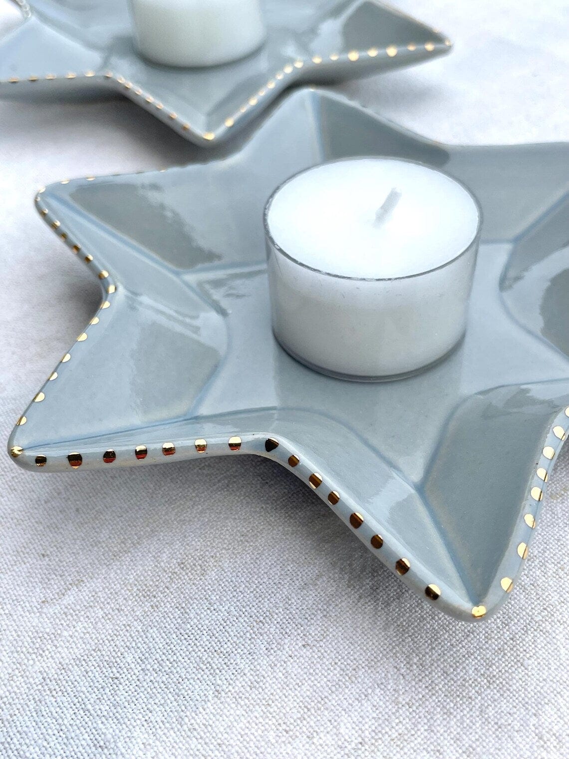 Nina Keramik Candlesticks Star of David Tea Light Candleholders by Nina Keramik