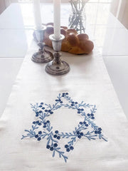 Three Generations Challah Covers Magen David Table Runner 56"