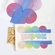 Studio Armadillo Matzah Covers Rainbow Wave Matzah Cover and Afikomen Bag Set