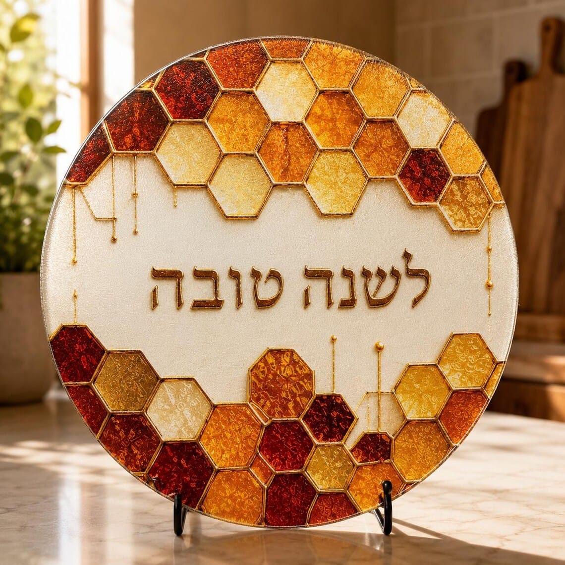The Rabbi's Wife - Honeycomb Round Challah Board - ModernTribe