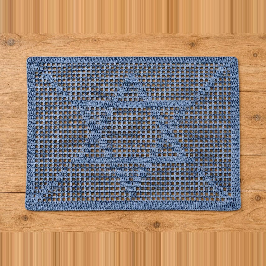 Three Generations - Denim Blue Star of David Crochet Challah Cover - ModernTribe