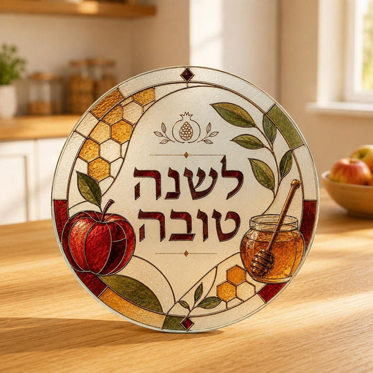 Apple and Pomegranate Round Challah Board