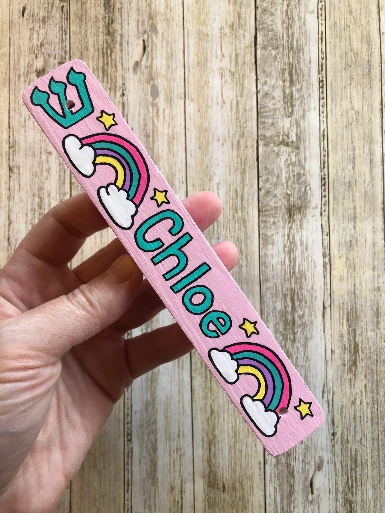 Lea Joelle Handmade - Personalized Rainbow Mezuzah - Light Pink - ModernTribe