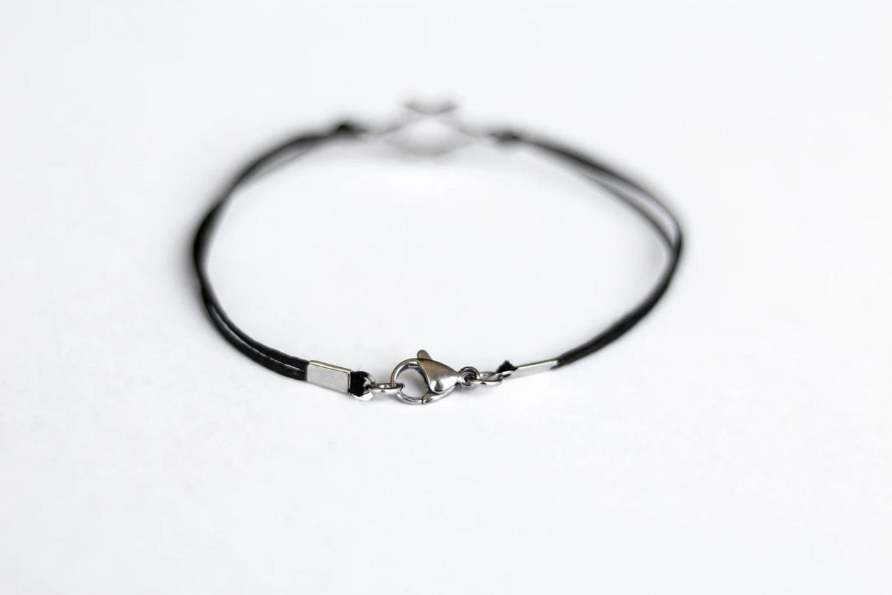 Shani and Adi Jewelry - Silver Magen David Bracelet on Black Cord - 7" or 8" - ModernTribe