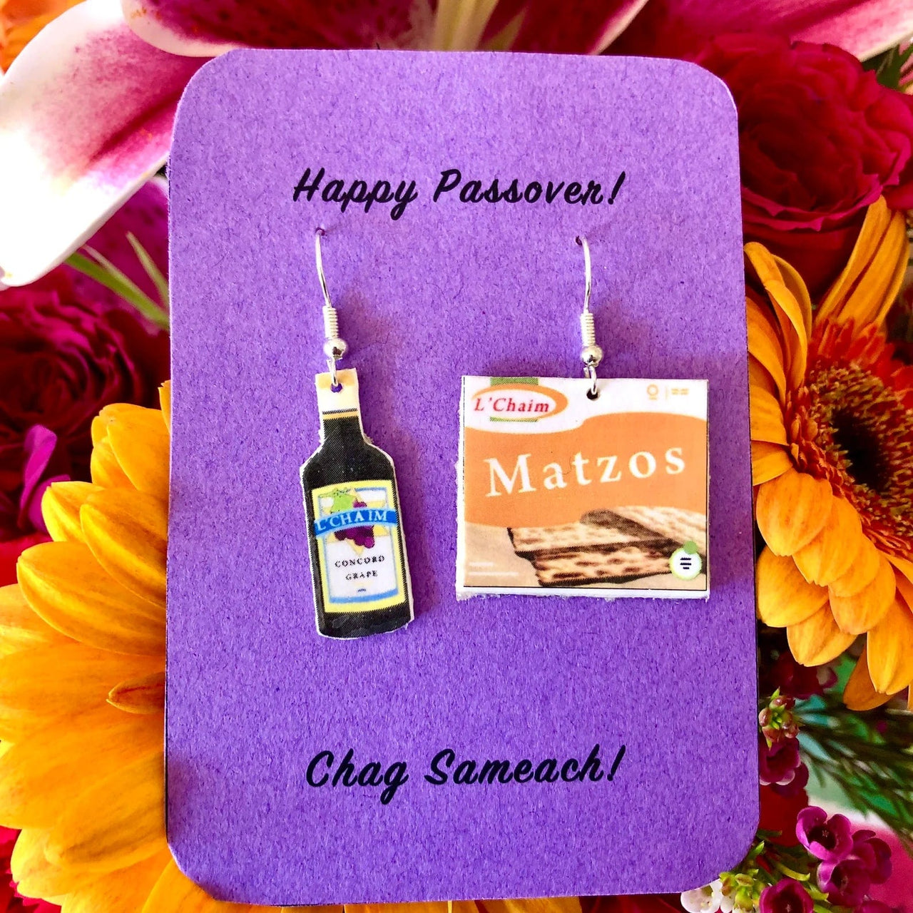Amelia's Art - ifacts - Passover Matzah and Wine Earrings - ModernTribe