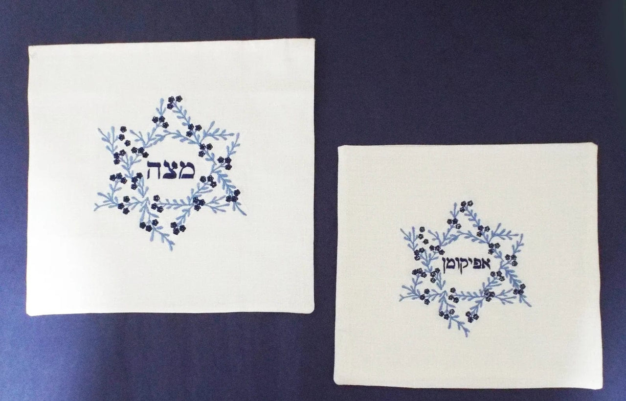 Three Generations - Floral Star of David Matzah Cover and Afikomen Bag Set - ModernTribe