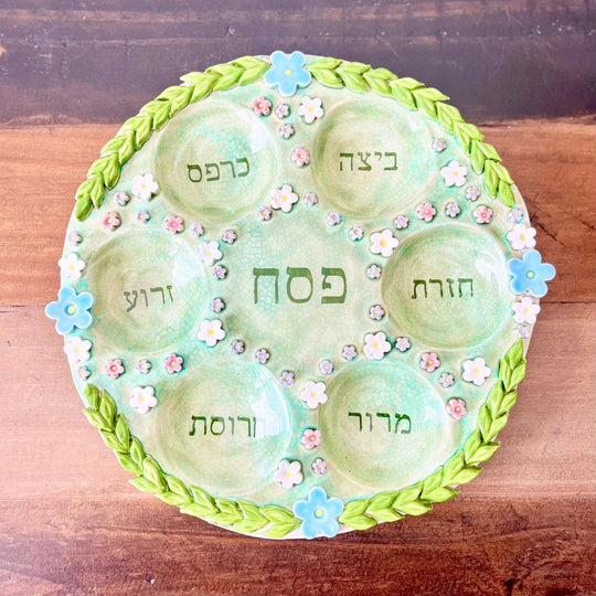 Flower Garden Ceramic Seder Plate