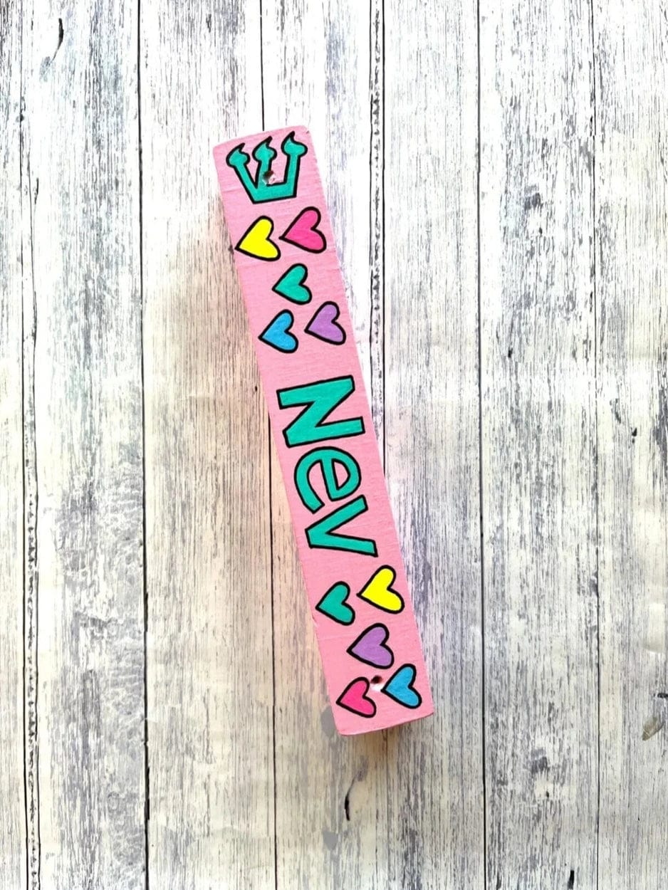 Lea Joelle Handmade Mezuzahs Personalized Hearts Mezuzah - Light Pink