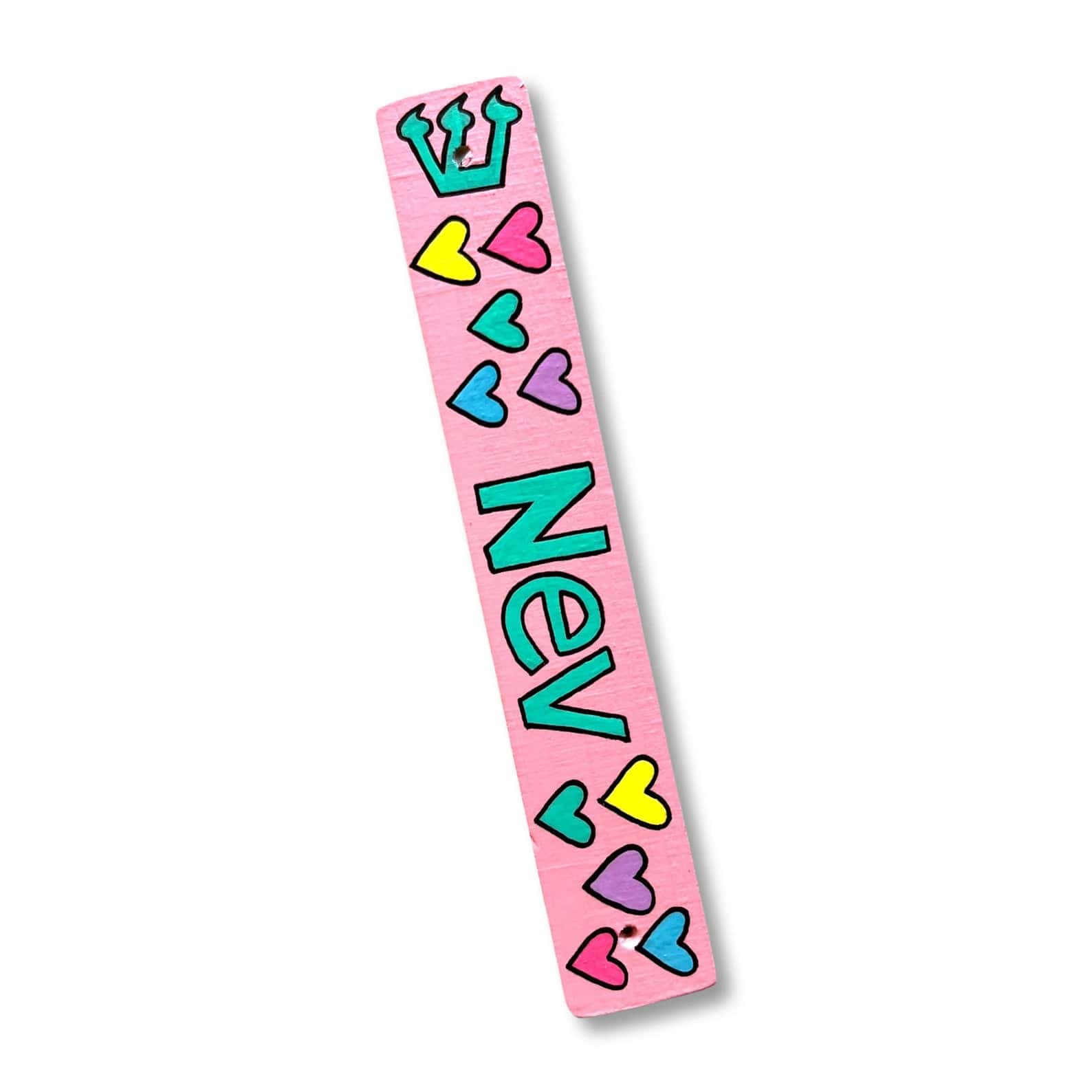 Lea Joelle Handmade Mezuzahs Personalized Hearts Mezuzah - Light Pink