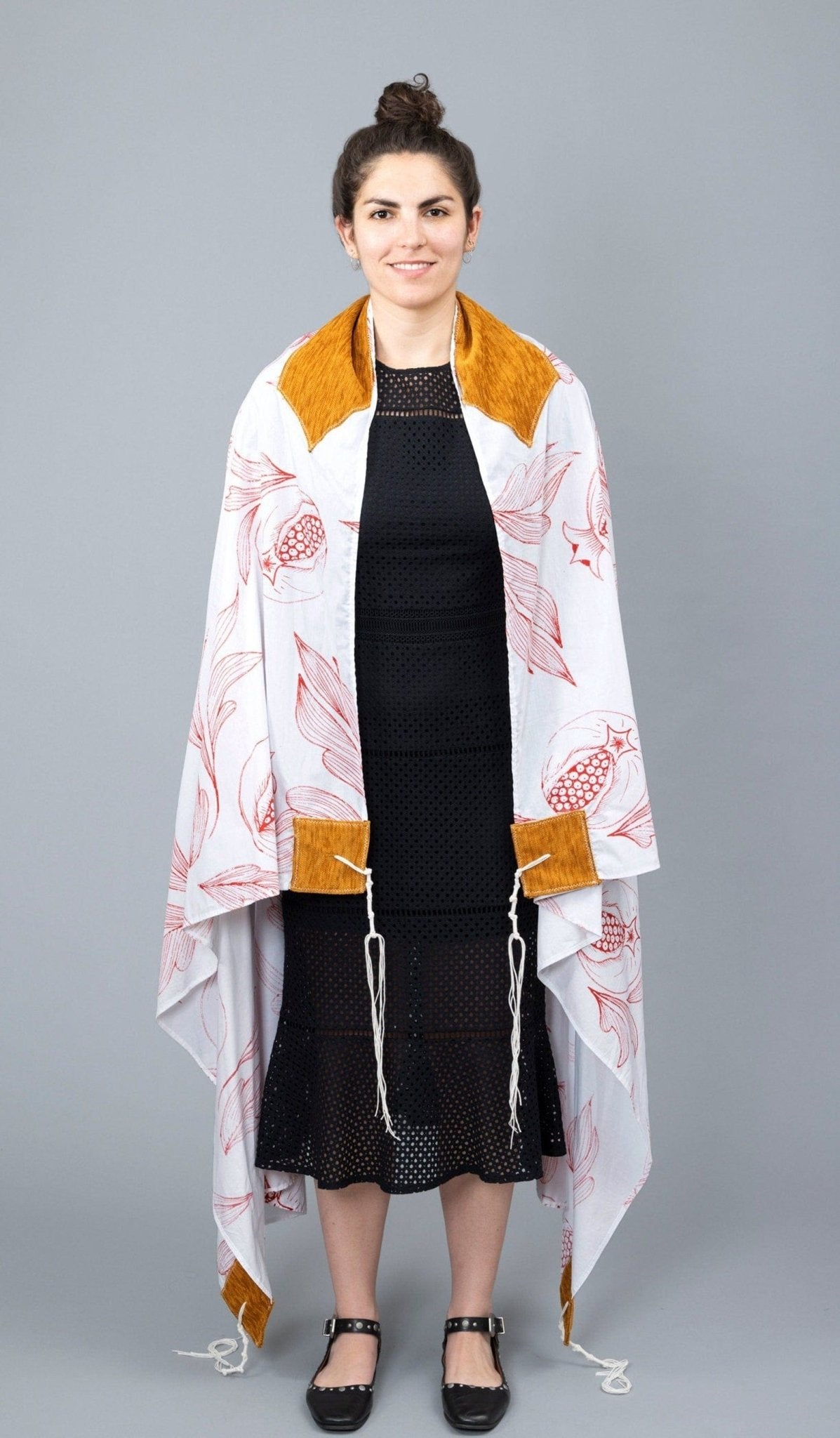 Elly Bovarnick Studios - Red Pomegranates with Yellow Tallit - ModernTribe