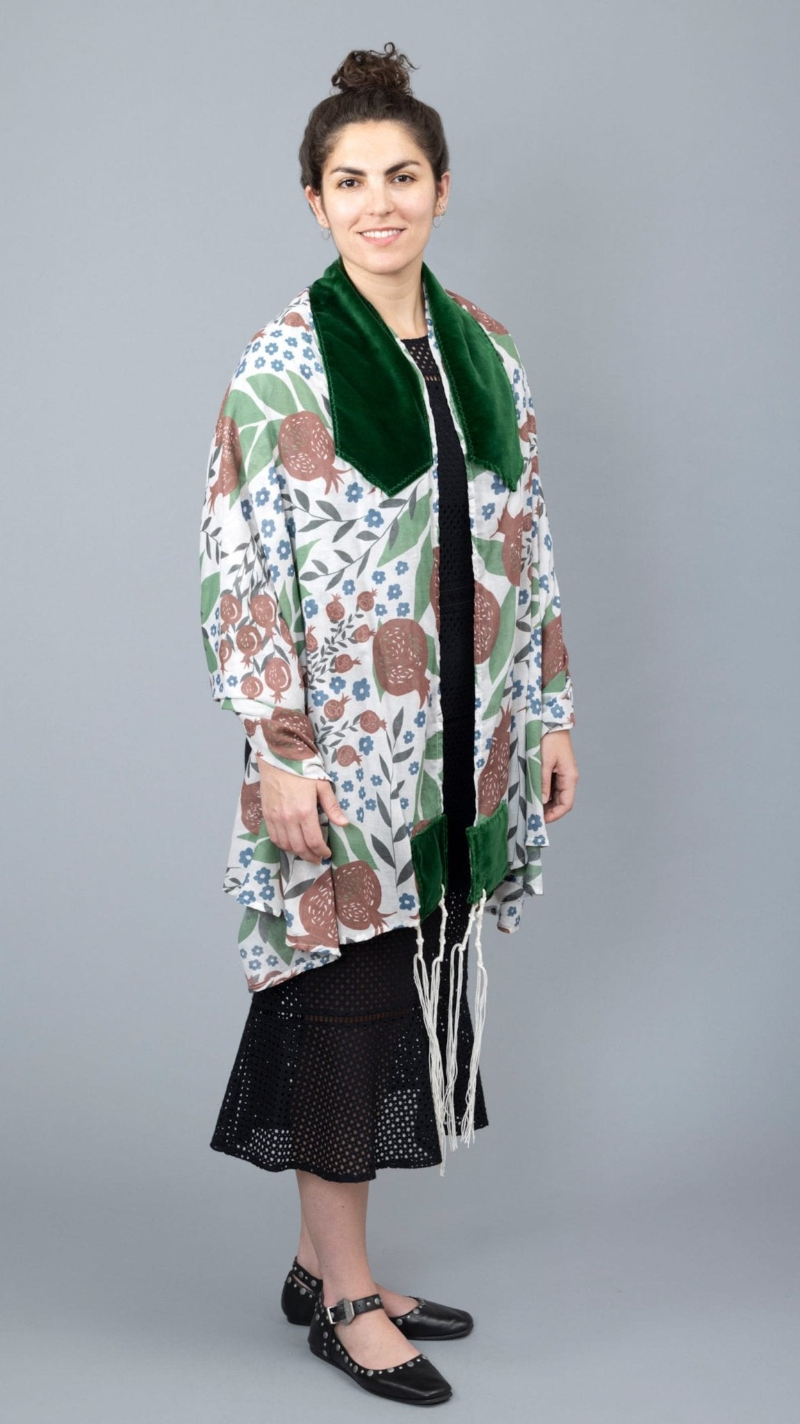 Elly Bovarnick Studios - Youthful Pomegranates Cotton Voile Tallit - ModernTribe