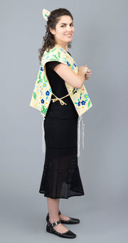 Elly Bovarnick Studios Tallises Hands-Free Yellow Floral Tallit, Hair Bow and Bag