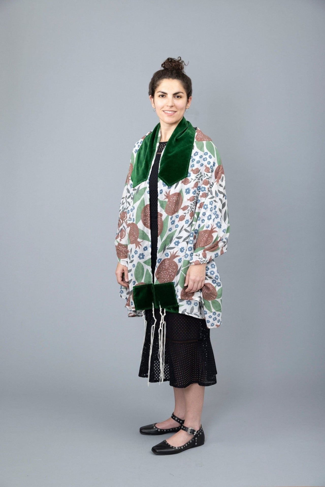 Elly Bovarnick Studios - Youthful Pomegranates Cotton Voile Tallit - ModernTribe