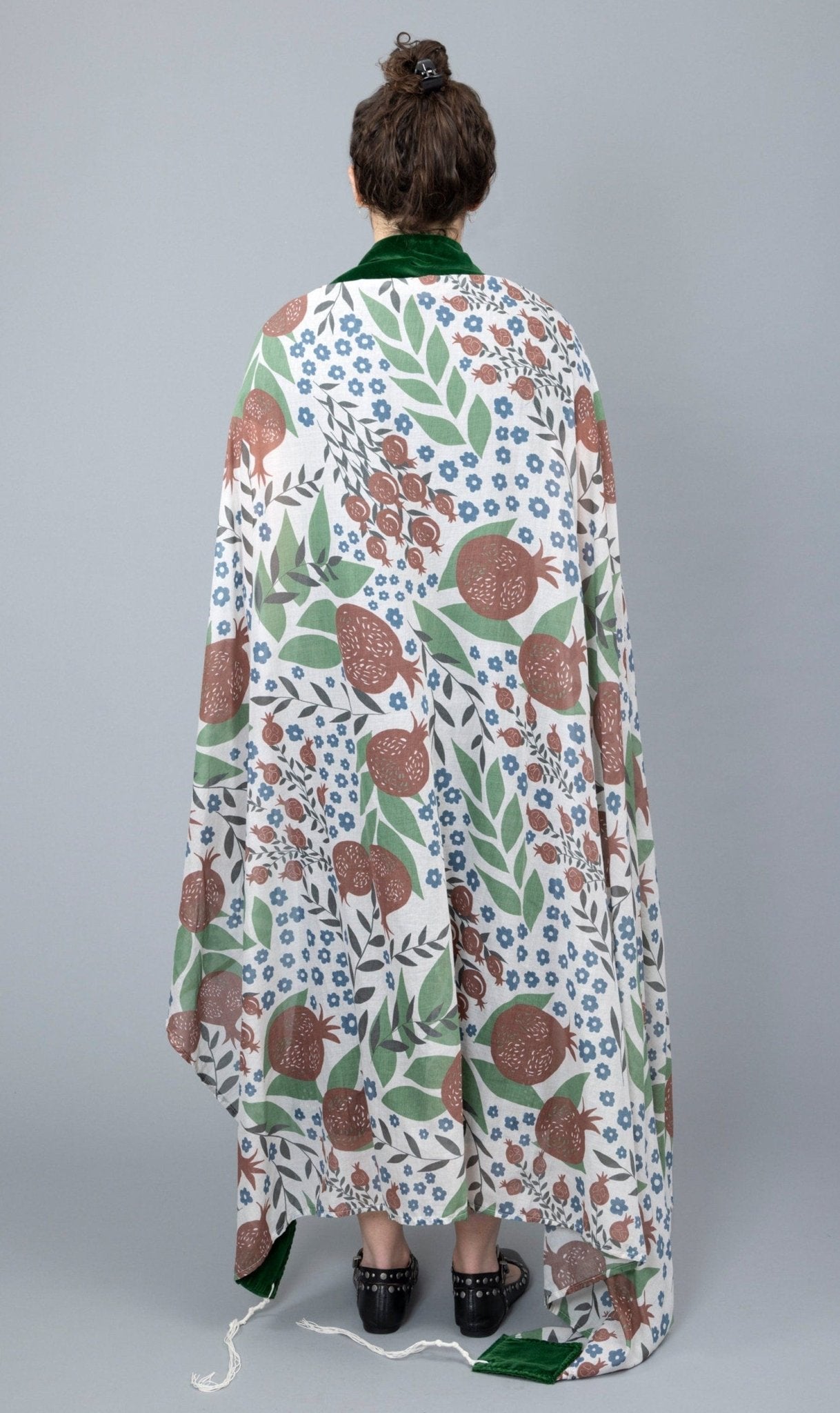 Elly Bovarnick Studios - Youthful Pomegranates Cotton Voile Tallit - ModernTribe
