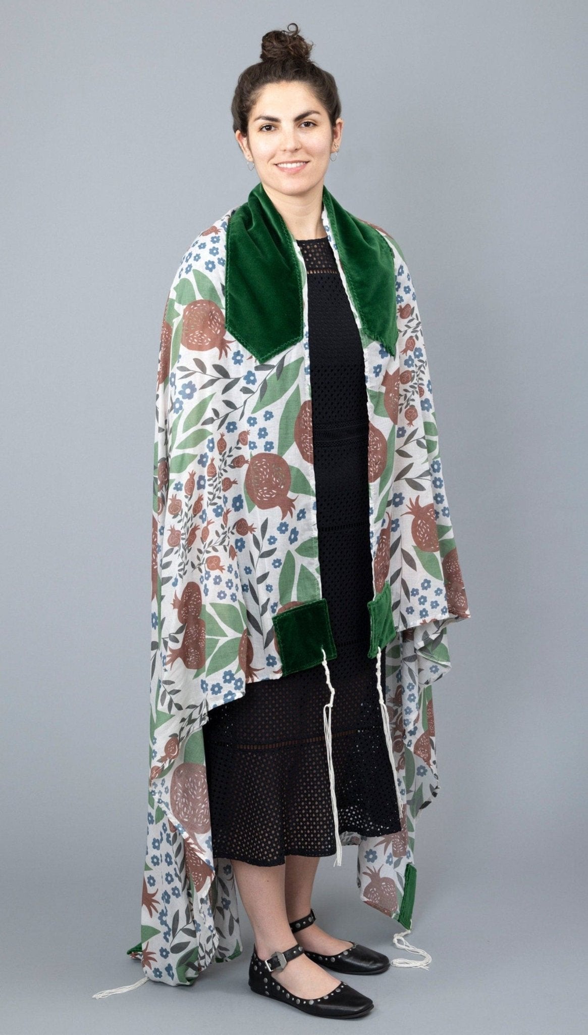 Elly Bovarnick Studios - Youthful Pomegranates Cotton Voile Tallit - ModernTribe