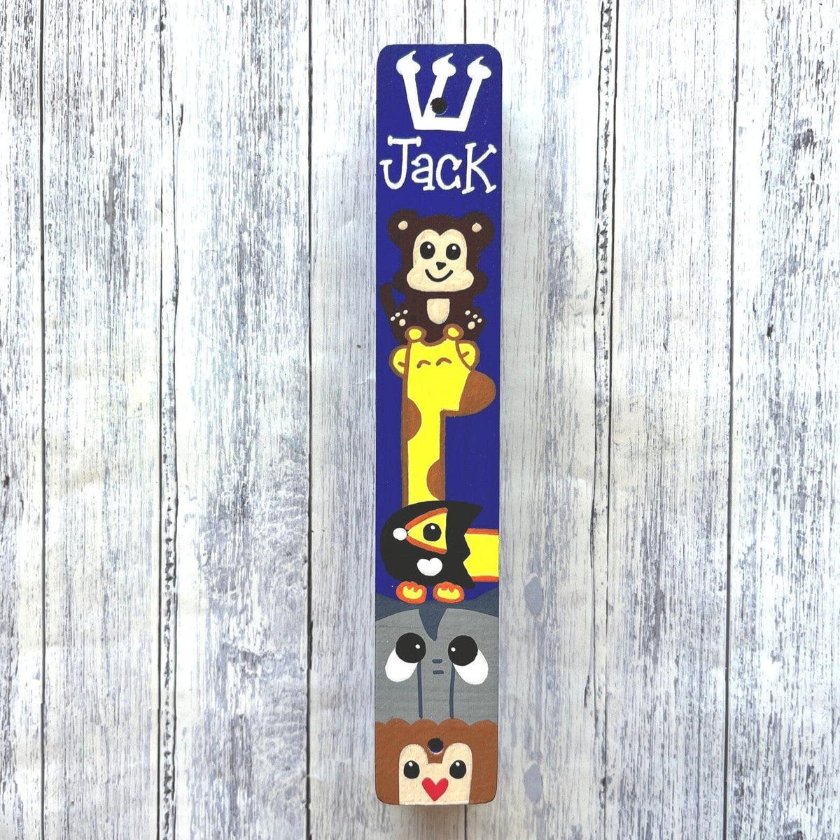 Lea Joelle Handmade - Personalized Zoo Animals Mezuzah - Cobalt Blue - ModernTribe