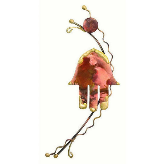 Vertical Copper Hamsa Wall Art by Gary Rosenthal