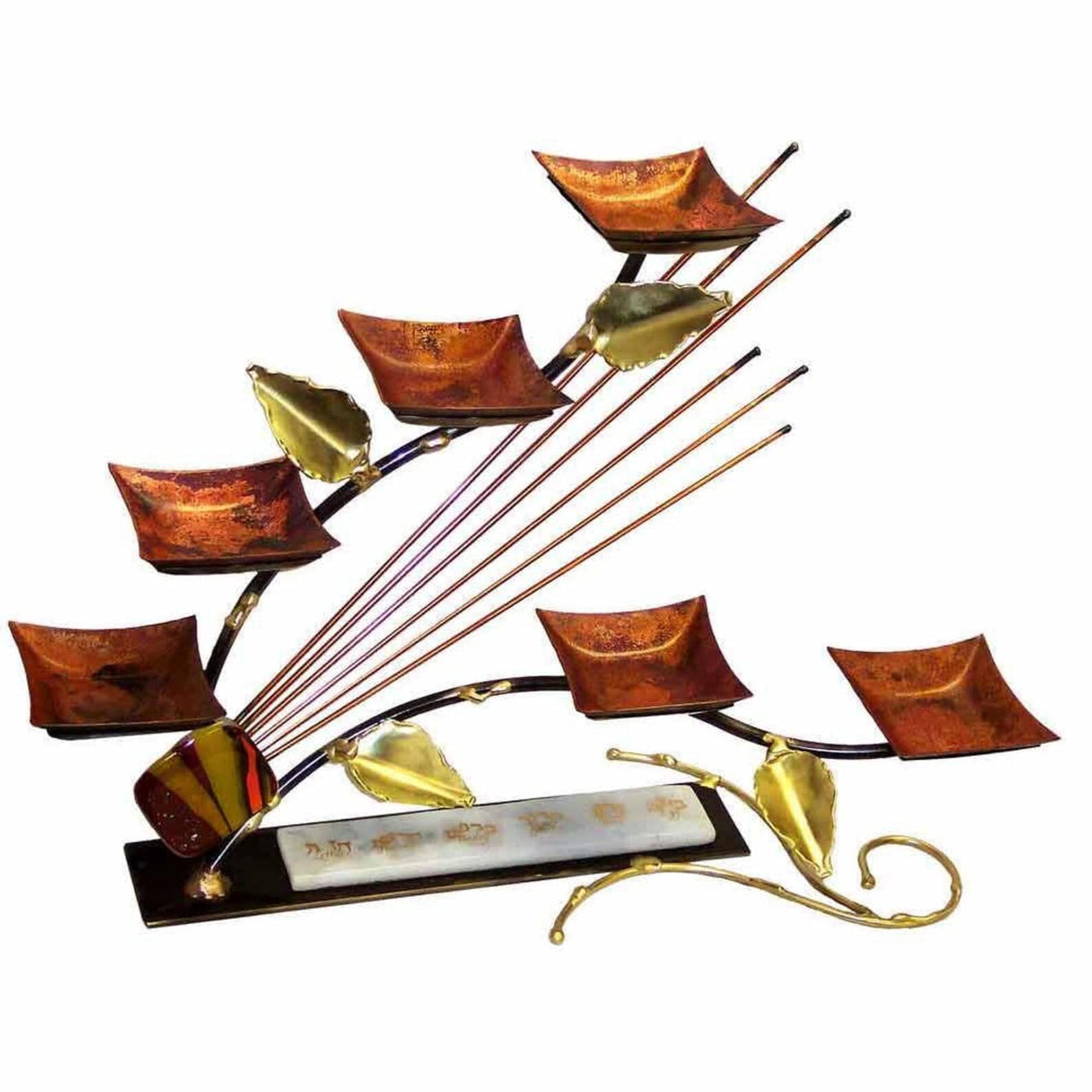 Gary Rosenthal Seder Plates Brass Burning Bush Seder Plate by Gary Rosenthal