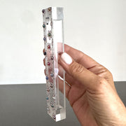 Florida-Funshine Mezuzahs Embellished Acrylic Mezuzah with light pink flower and colored pearls - Floral Judaica Gift - New Baby Gift