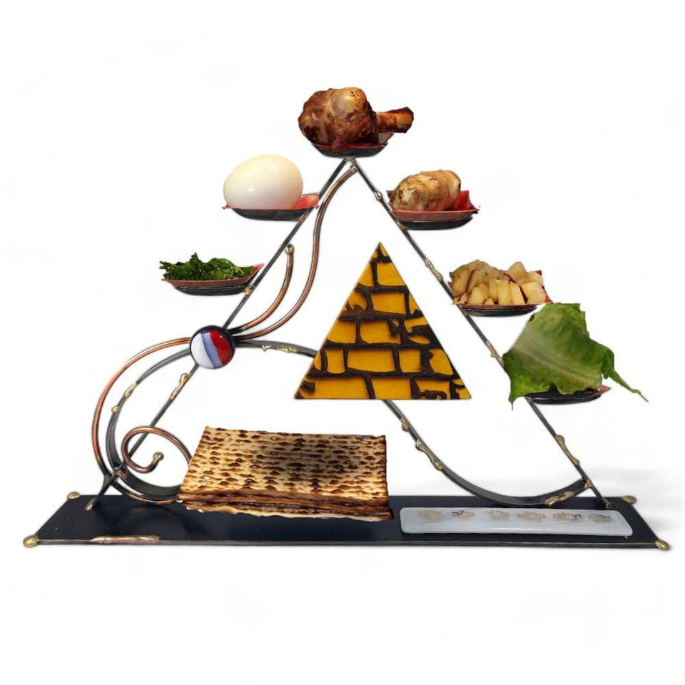 Gary Rosenthal - Pyramid Matzah Tray and Seder Plate Combo by Gary Rosenthal - ModernTribe