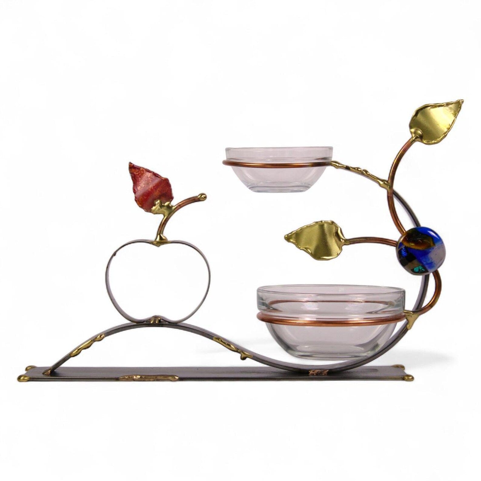 Gary Rosenthal Honey Dishes Brass Apple and Honey Combo Dish by Gary Rosenthal