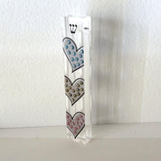 Florida-Funshine Mezuzahs Hearts Mezuzah - Embellished Acrylic Mezuzah with colored pearls - Judaica Gift - Beaded Mezuzah - Girl Room Mezuzah