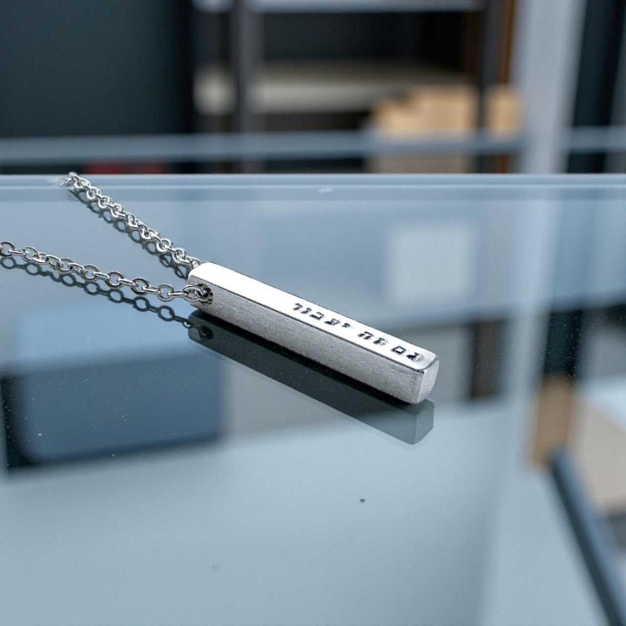 Everything Beautiful - This Too Shall Pass Four - Sided Bar Necklace - Aluminum - ModernTribe