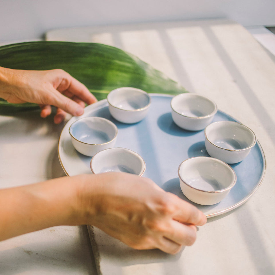 Blue and White Porcelain Seder Plate by SIND Studio
