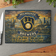 The Rabbi's Wife - Baseball Stained Glass Style Challah Board - (Choice of Team) - ModernTribe