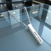 Everything Beautiful - This Too Shall Pass Four - Sided Bar Necklace - Aluminum - ModernTribe