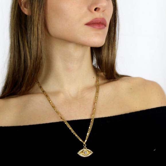 Michal Golan Necklaces Gold Evil Eye Necklace by Michal Golan