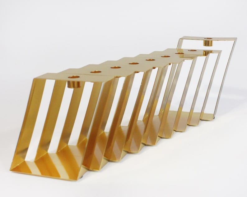 Mickala Design - Modern Gold Coated Menorah - Oil or Wax Candles - ModernTribe