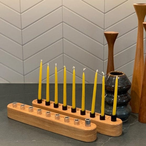 The Knotty Dane - Rounded Wooden Menorah - Choice of Wood - ModernTribe