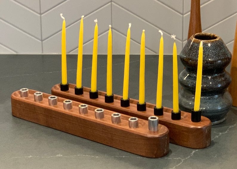 The Knotty Dane - Rounded Wooden Menorah - Choice of Wood - ModernTribe