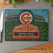 The Rabbi's Wife Challah Boards Chicago Cubs Baseball Stained Glass Style Challah Board - (Choice of Team)
