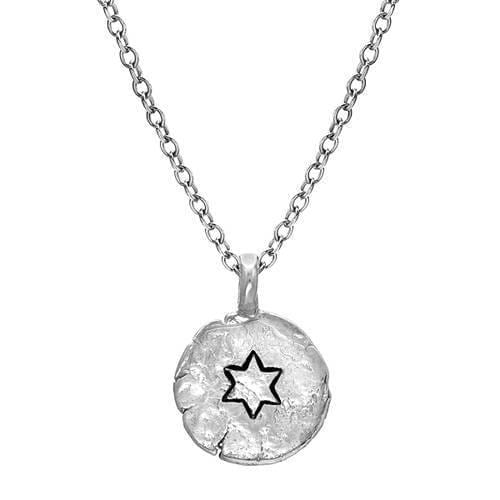 Liza Shtromberg Necklaces Small Engraved Star of David Silver Necklace by Liza Shtromberg