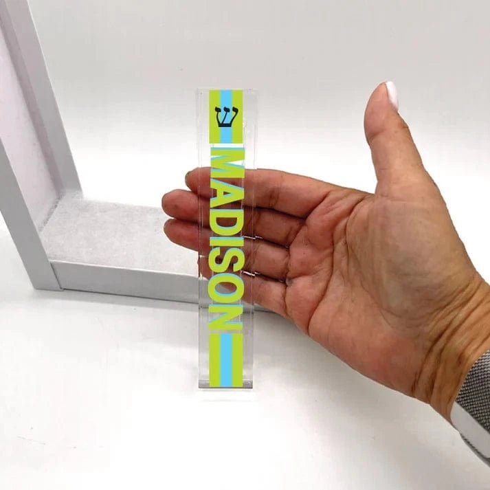Florida - Funshine - Personalized Acrylic Stipe Name Mezuzah - Choice of Colors - ModernTribe