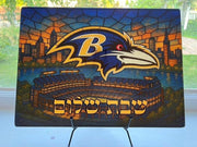 The Rabbi's Wife - Football Stained Glass Style Challah Board - (Choice of Team) - ModernTribe