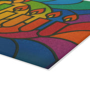 The Rabbi's Wife Trays Rainbow Stained Glass Style Glass Menorah Drip Tray