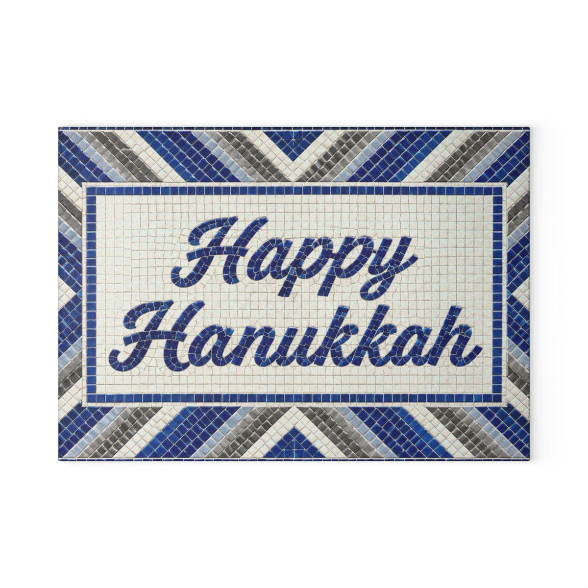 The Rabbi's Wife Trays Happy Hanukkah Mosaic Glass Menorah Drip Tray