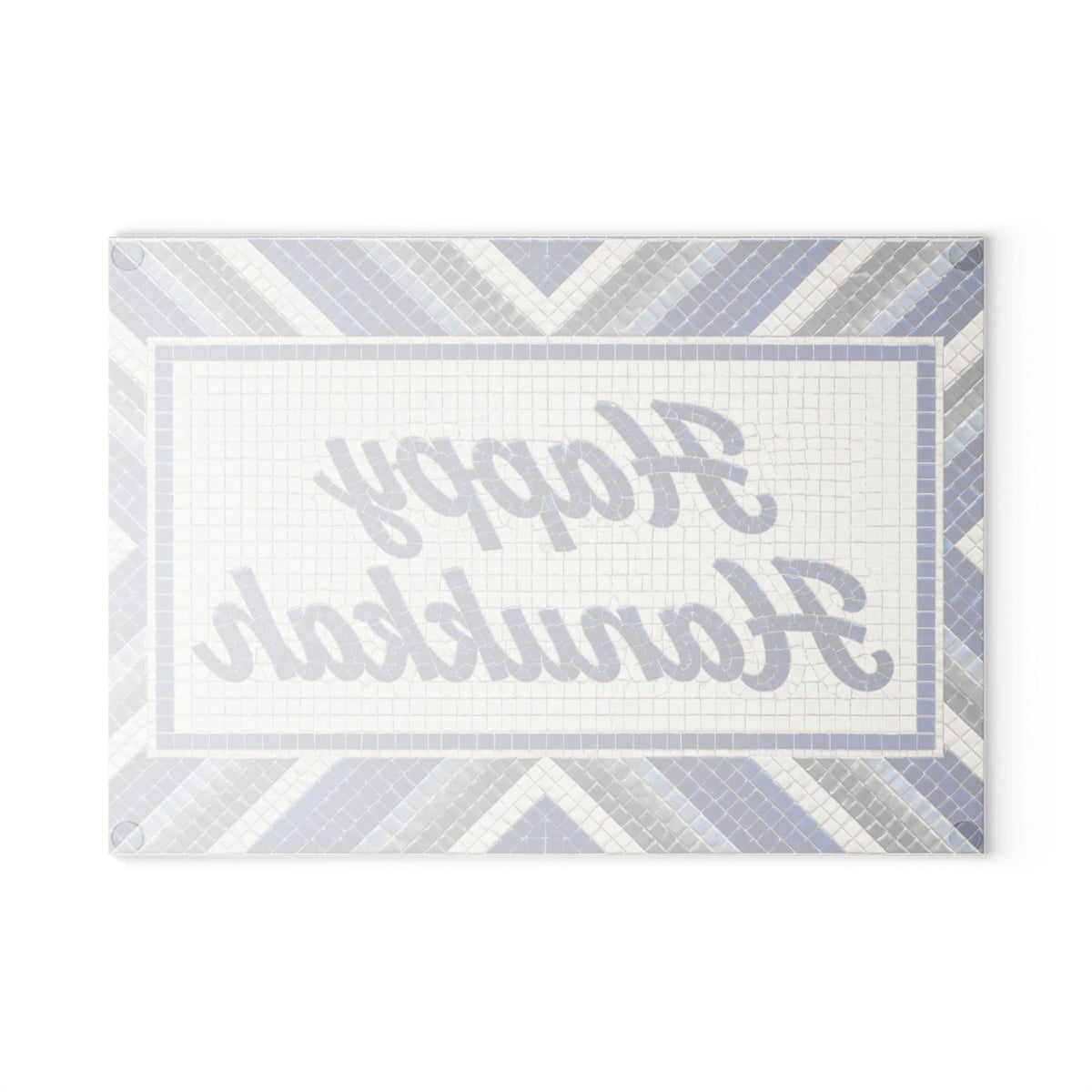 The Rabbi's Wife Trays Happy Hanukkah Mosaic Glass Menorah Drip Tray