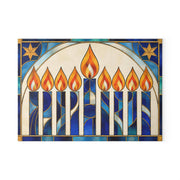 The Rabbi's Wife Trays Stained Glass Style Glass Menorah Drip Tray
