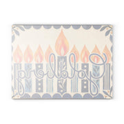 The Rabbi's Wife Trays Personalized Family Name Glass Menorah Drip Tray
