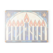 The Rabbi's Wife Trays Stained Glass Style Glass Menorah Drip Tray