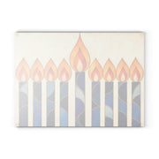 The Rabbi's Wife Trays Blue and Gold Candles Glass Menorah Drip Tray