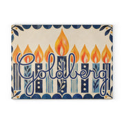The Rabbi's Wife Trays Personalized Family Name Glass Menorah Drip Tray