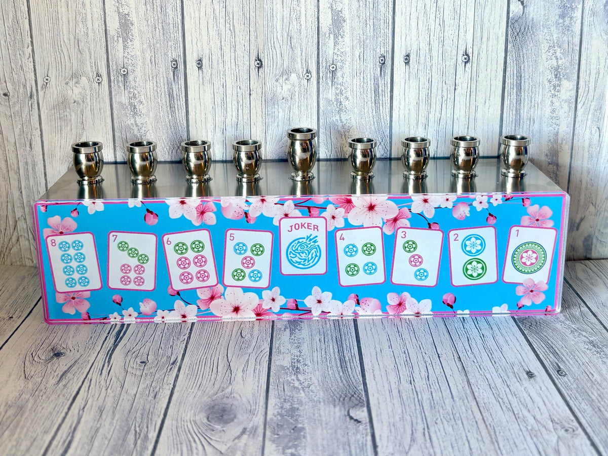 Lea Joelle Handmade Menorahs Mahjong Cherry Blossom Menorah